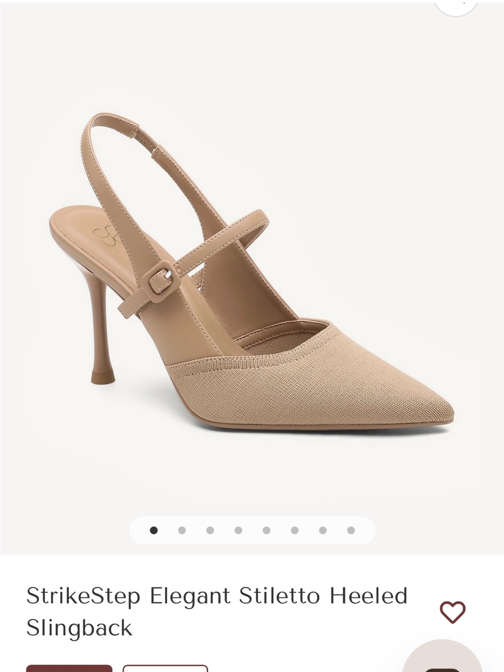 Nude Pointed-Toe Slingback Heel